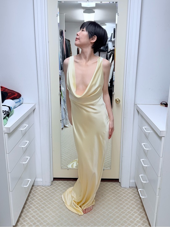 Michael Lo Sordo Dresses & Skirts - NWOT Michael Lo Sordo Silk Pale Yellow Cowl Neck Slip Dress, Size US 6